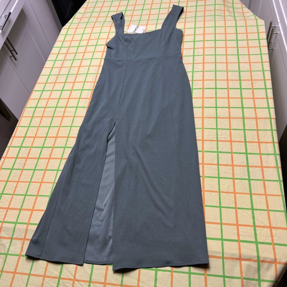 Show Me Your MuMu Eden Midi Dress in Dusty Sage Stretch Size XL NWT New With Tag